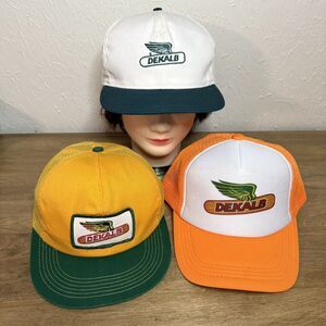 Lot Of 3 Vintage Dekalb Seed Mesh Trucker USA Snapback Cap Swingster Farm *READ*
